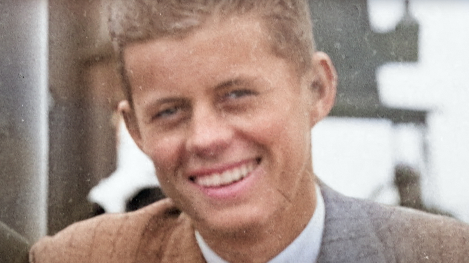 Colourised image of JFK as a young adult