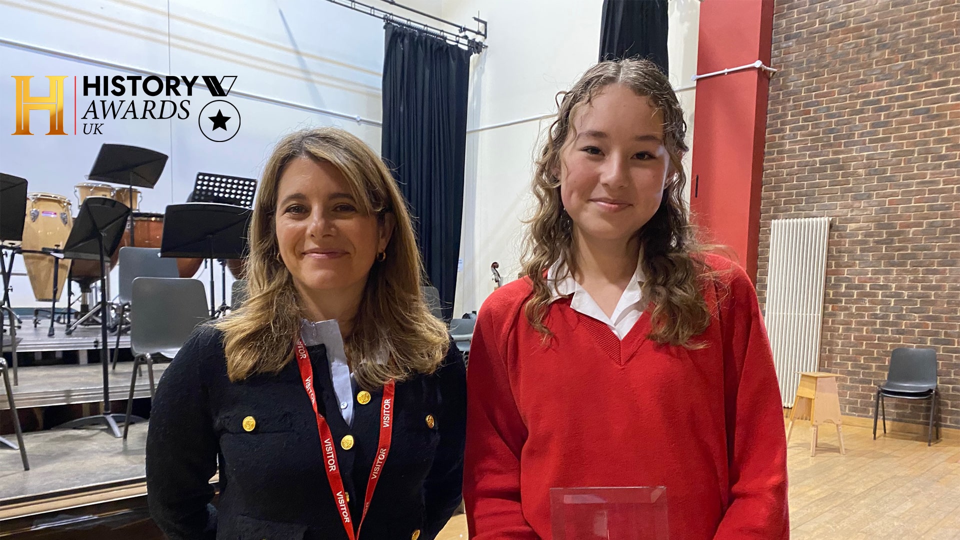 Historian Hallie Rubenhold and the winner of the inaugural History Award, Hannah Sibley