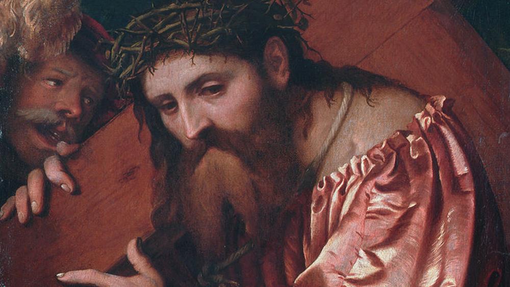 Painting depicting Jesus Christ carrying the Cross prior to his crucifixion 