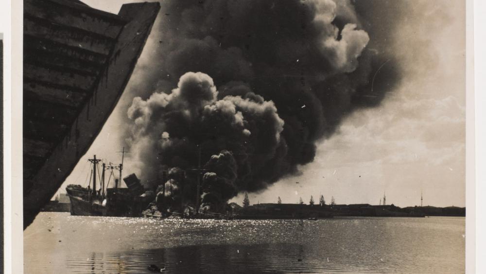 Aftermath of fighting between British troops and Indonesian republicans in Surabaya, Java