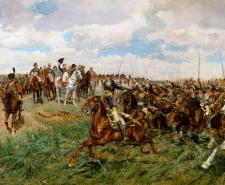 A painting that depicts horses being used in the Battle of Friedland in 1807