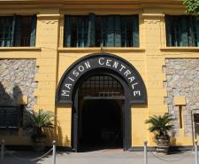 The entrance to Hỏa Lò Prison - with a sign reading 'Maison Centrale'