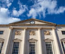 The exterior of the historic Shire Hall in the city of Chelmsford in Essex, UK