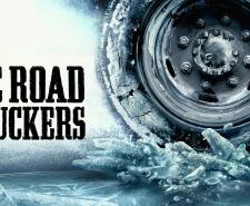 'ICE ROAD TRUCKERS' - A truck's wheel driving across the ice