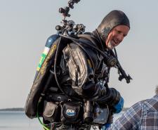 Tony Sampson in full scuba gear