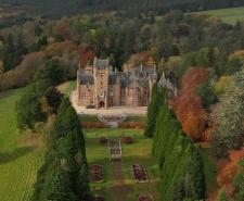 Aerial view of Ardross Castle on Ardross Estate