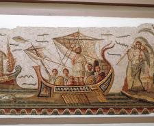 Mosaic depicting Odysseus and the Sirens