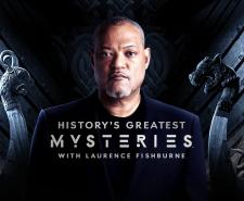 Laurence Fishburne in promotional artwork for 'History's Greatest Mysteries'
