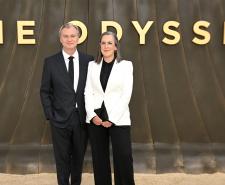 Christopher Nolan and Emma Thomas attend 'The Odyssey' London Premiere at Odeon Luxe Leicester Square
