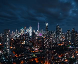 The Toronto skyline at night