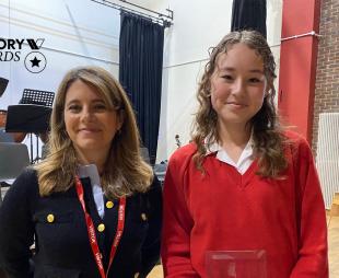 Historian Hallie Rubenhold and the winner of the inaugural History Award, Hannah Sibley