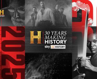 A graphic celebrating Sky HISTORY's 30th anniversary