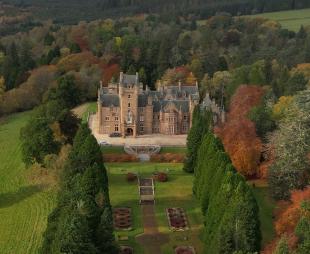 Aerial view of Ardross Castle on Ardross Estate