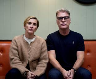 Vicky McClure and Jonny Owen sitting next to each other