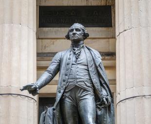 Statue of George Washington outside the Federal Hall National Memorial in New York