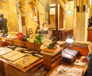 Figures on display inside the museum at Churchill's War Rooms