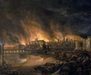 Painting of the Great Fire of London