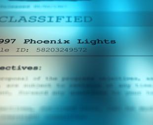 Mock up of classified documents about the 1997 Phoenix Lights