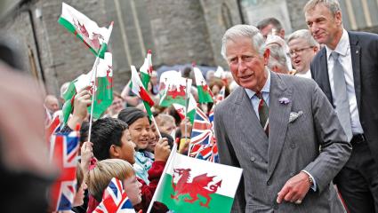 A stock image of King Charles III (then Prince of Wales) at Brecon Town in Powys Mid Wales on the 4th of July 2014.