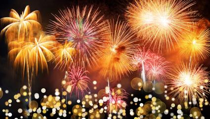 Fireworks illuminate the sky