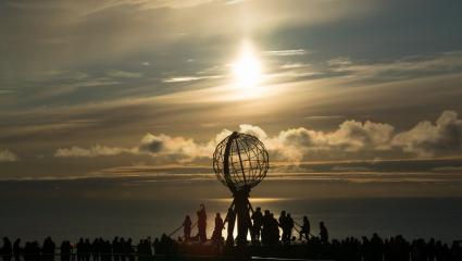 Globe Monument on Norwegian island, Mageroya