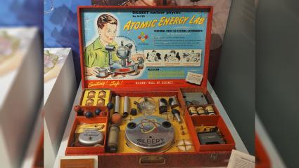 The Gilbert 238 Atomic Energy Lab on display in a museum