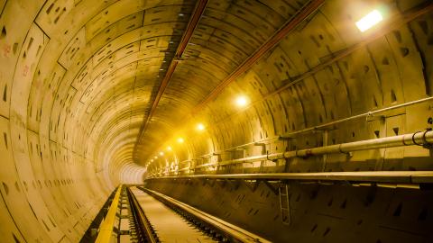 The inside of the Channel Tunnel