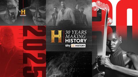 A graphic celebrating Sky HISTORY's 30th anniversary
