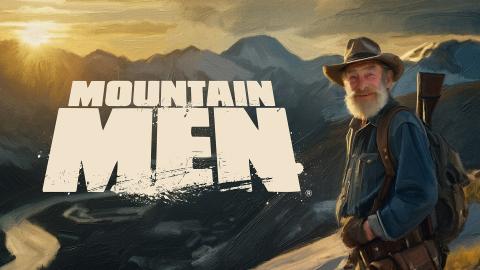 Illustration of Tom Oar standing on top of a mountain next to the show title