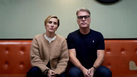 Vicky McClure and Jonny Owen sitting next to each other