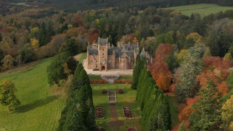 Aerial view of Ardross Castle on Ardross Estate