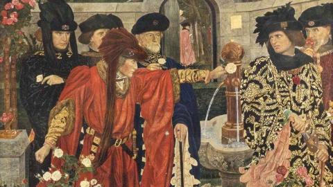 'Plucking the Red and White Roses in the Old Temple Gardens' by Henry Payne