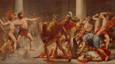 Ulysses' revenge on Penelope's suitors by Christoffer Wilhelm Eckersberg