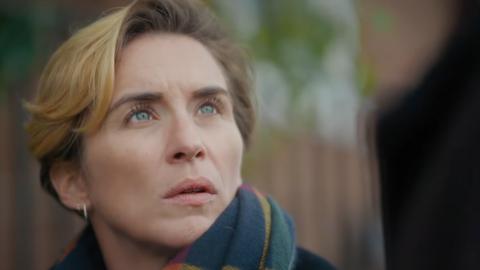 Vicky McClure looks concerned as she listens to someone talking off screen