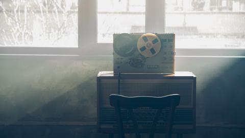A retro tape recorder used for wire-tapping