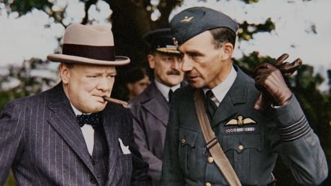 Winston Churchill talks to Air Vice-Marshal Richard Ernest Sau