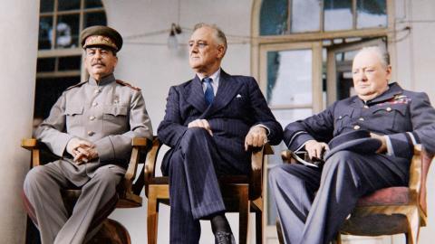 Joseph Stalin, Franklin D. Roosevelt and Winston Churchill