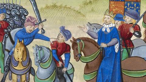 A painting depicting the execution of Wat Tyler