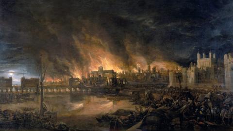 Painting of the Great Fire of London