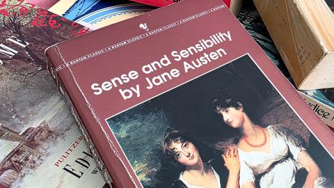 A copy of Sense and Sensibility by Jane Austen