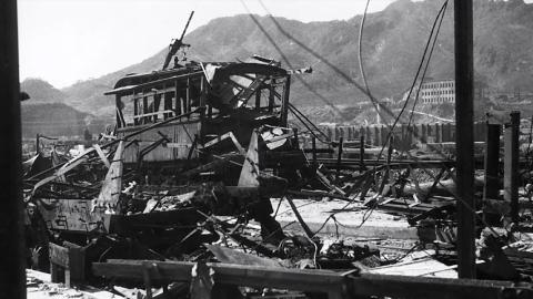 The destructive aftermath of the nuclear bombs