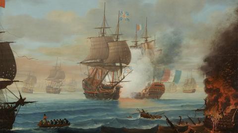 Painting depicting the Battle of the Nile