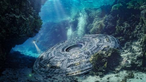 A flying saucer under the water