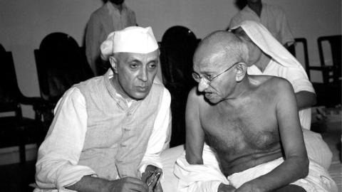 Jawaharlal Nehru and Mahatma Gandhi