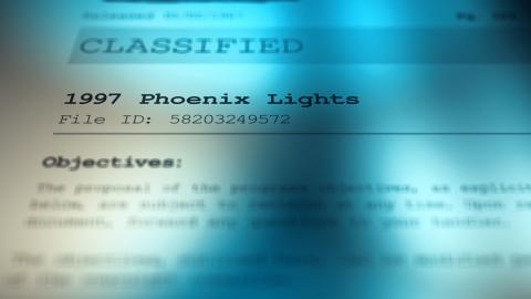 Mock up of classified documents about the 1997 Phoenix Lights