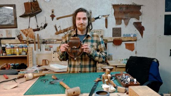 Leather worker Hamish Lamley