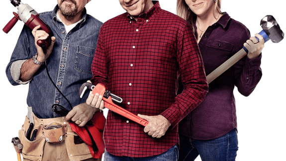 Tim Allen, Richard Karn and April Wilkerson, hosts of Assembly Required