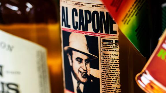 Alcoholic drink Al Capone in store. Ukranian brand