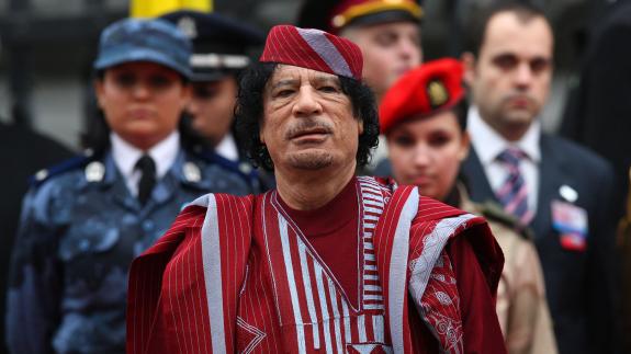 Gaddafi during a state visit to Ukraine in 2008
