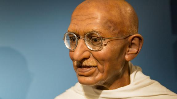Waxwork figure of Mahatma Gandhi